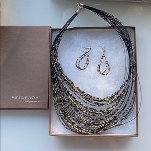 Silpada Layered Necklace & Earrings Set